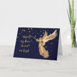 Tarjeta Festiva Navidades Carol Angel hemos escuchado en lo alto