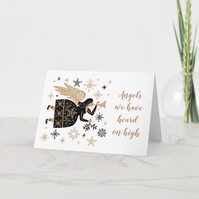 Tarjeta Festiva Navidades Carol Angel hemos oído hablar de Holi al (Anverso)