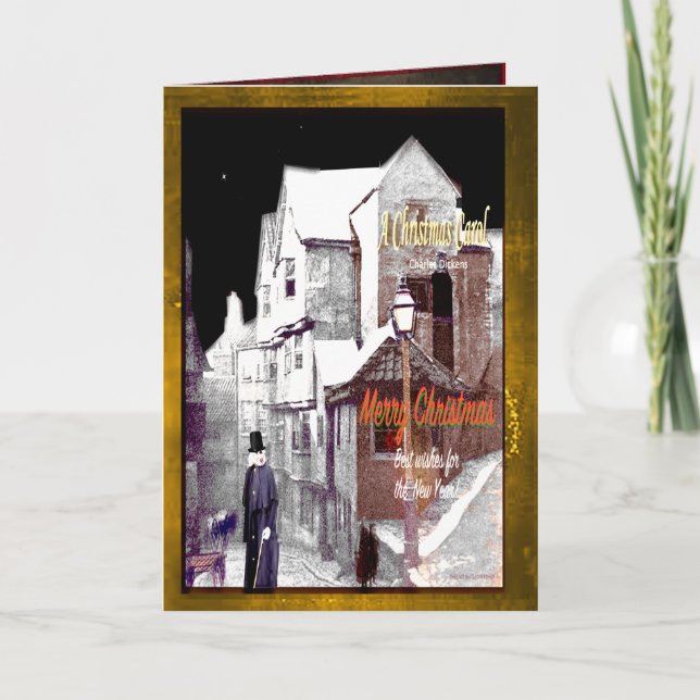 Tarjeta Festiva Navidades Carol Merry Christmas (Anverso)