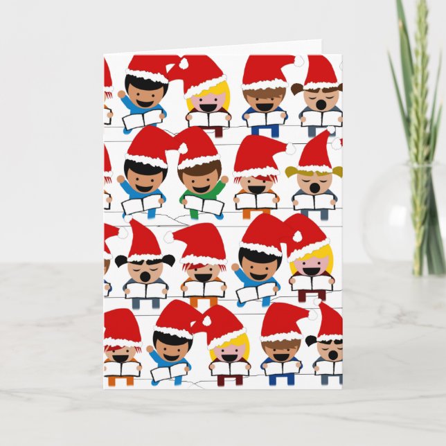 Tarjeta Festiva Navidades Carolers (Anverso)