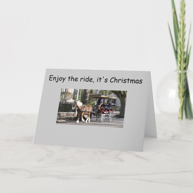 TARJETA FESTIVA NAVIDADES CARRAIGE RIDE GREETING (Anverso)