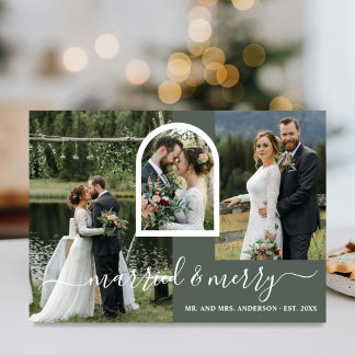 Tarjeta Festiva Navidades casados con guión de cerezo 6 Collage de