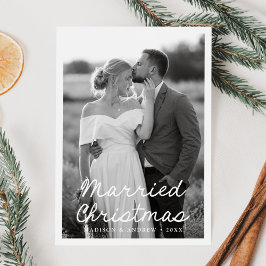 Tarjeta Festiva Navidades casados elegantes guión 2 foto