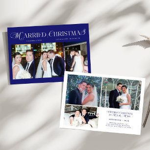 Tarjeta Festiva Navidades casados Foto de Boda de parejas recién c