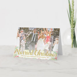 Tarjeta Festiva Navidades casados | Foto de festividad de recién c
