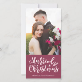 Tarjeta Festiva Navidades casados | Foto moderna de Pine Mauve