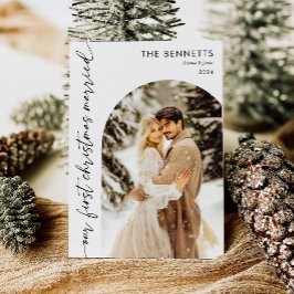 Tarjeta Festiva Navidades casados modernos Navidades de fotografía