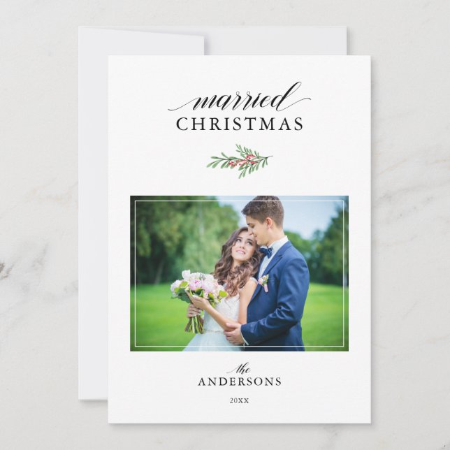 Tarjeta Festiva Navidades casados Navidades de fotografía de recié (Anverso)