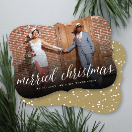 Tarjeta Festiva Navidades casados Sr. y Sra. Photo Modern Boda