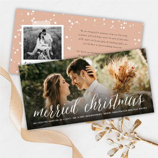 Tarjeta Festiva Navidades casados Sr. y Sra. Photo Modern Boda