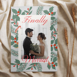 Tarjeta Festiva Navidades casados y merry