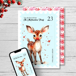 Tarjeta Festiva Navidades católicos retro de renos kitsch