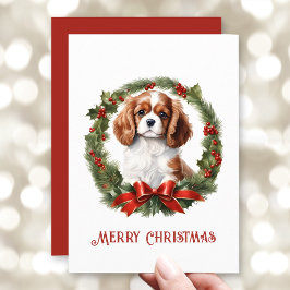 Tarjeta Festiva Navidades Cavalier King Charles Spaniel Dog Lover