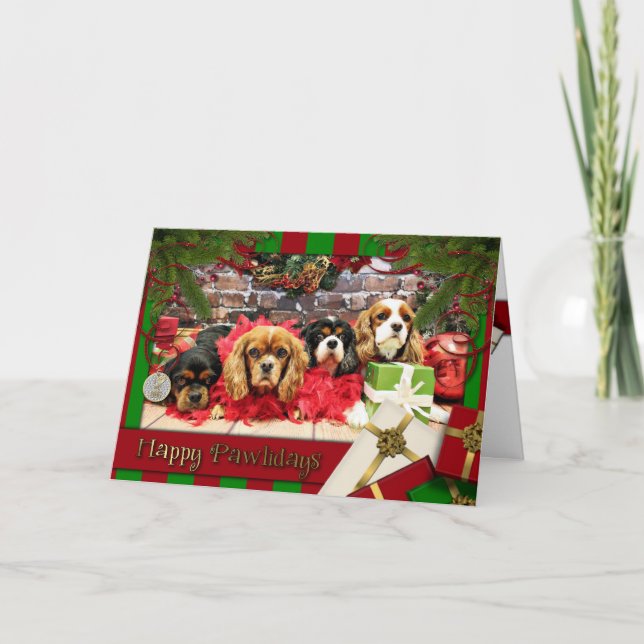 Tarjeta Festiva Navidades - Cavalier - Sweet Pea, Lily, Rosa (Anverso)