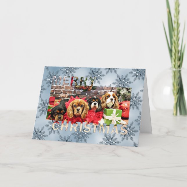 Tarjeta Festiva Navidades - Cavalier - Sweet Pea, Lily, Rosa (Anverso)