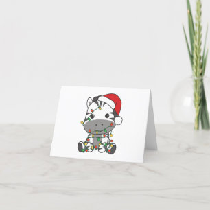 Tarjeta Festiva Navidades cebra Animales de invierno Holiday Zebra
