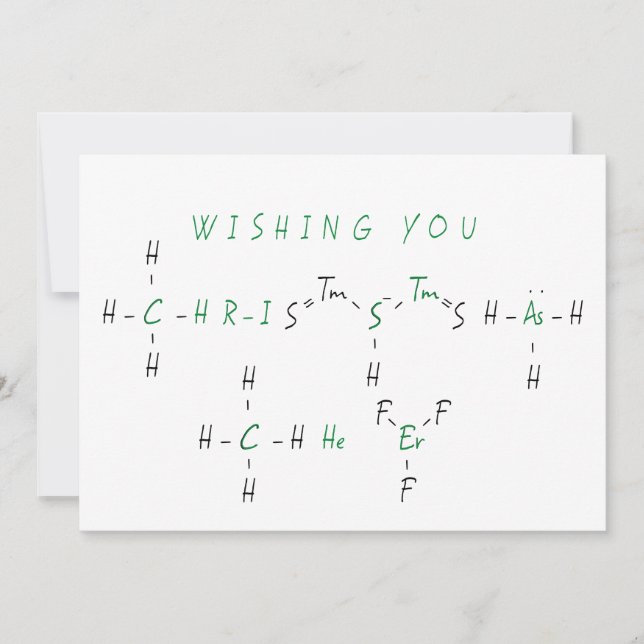 Tarjeta Festiva Navidades celebran feriado de profesor de química (Anverso)