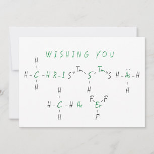 Tarjeta Festiva Navidades celebran feriado de profesor de química