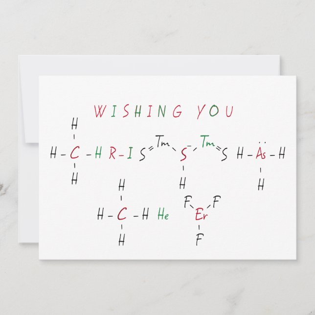Tarjeta Festiva Navidades celebran feriado de profesor de química (Anverso)