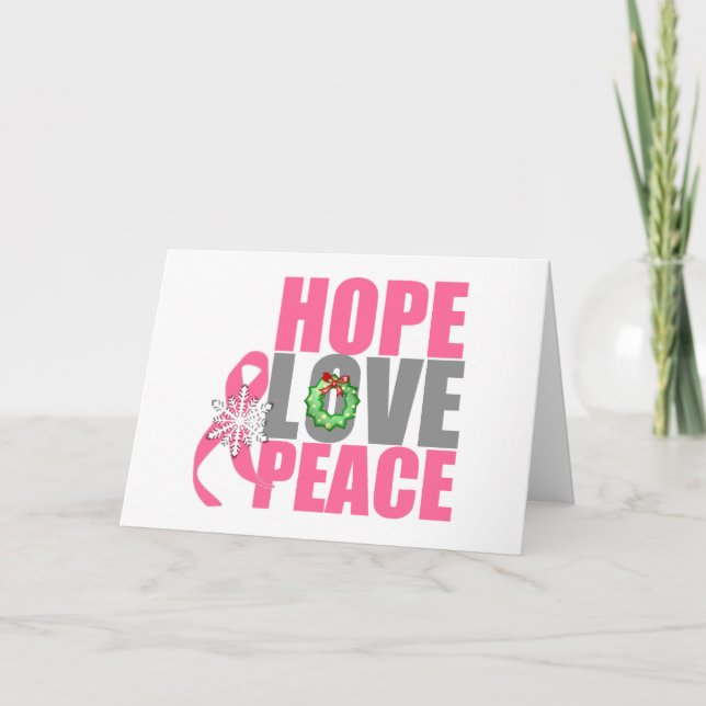 Tarjeta Festiva Navidades celebran la esperanza de amar el cáncer  (Anverso)
