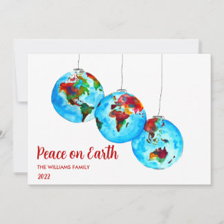 Tarjeta Festiva Navidades celebran la paz en la acuarela de color