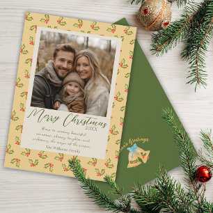 Tarjeta Festiva Navidades celebran la tradicional foto kitsch vint