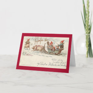 Tarjeta Festiva Navidades cerdos