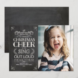 Tarjeta Festiva Navidades Cheer Chalkboard Foto de feriado