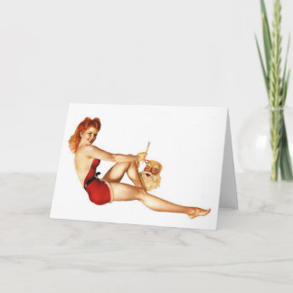 Tarjeta Festiva Navidades Chica con máscara de Santa