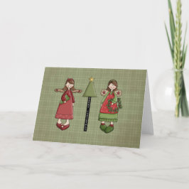 Tarjeta Festiva Navidades Chicas Angel