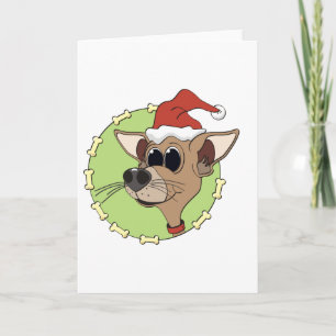 Tarjeta Festiva Navidades Chihuahua Head