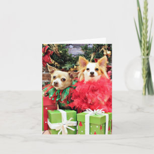 Tarjeta Festiva Navidades - Chihuahua - Miles y Ivy