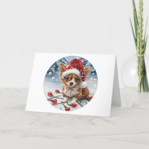 Tarjeta Festiva Navidades Chihuahua Santa Dog