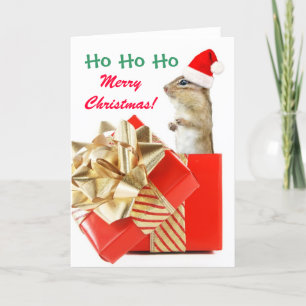 Tarjeta Festiva Navidades Chipmunk