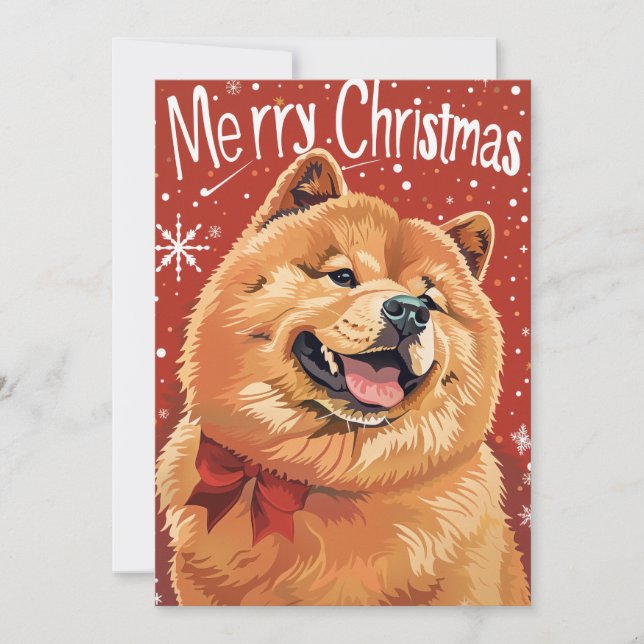 Tarjeta Festiva Navidades Chow Chow (Anverso)