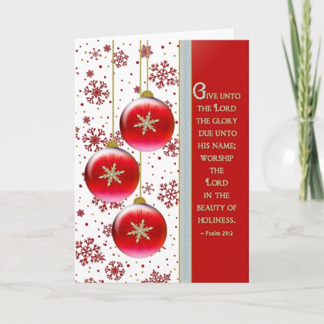 TARJETA FESTIVA NAVIDADES - CHRISTIAN GREETING - RED/VERSE (Anverso)