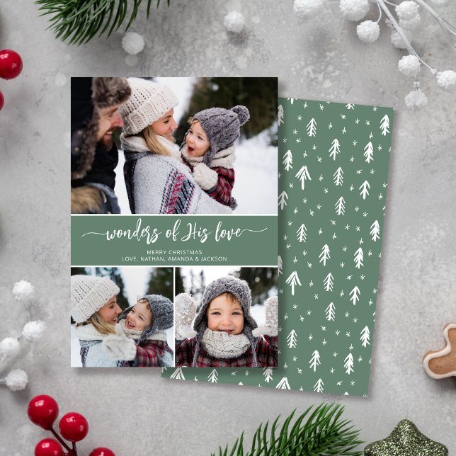 Tarjeta Festiva Navidades Christian Three Photo Modern (Subido por el creador)