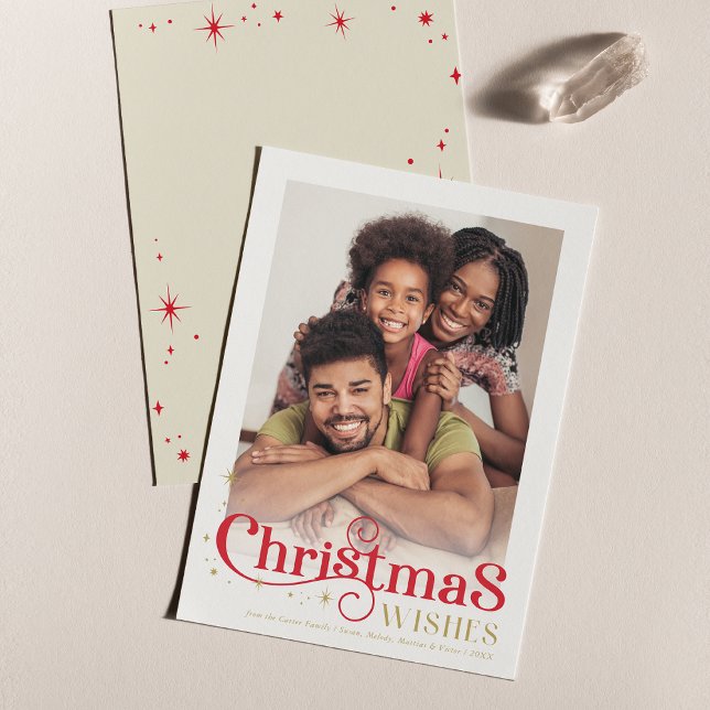 Tarjeta Festiva NAVIDADES citan FOTO tipografía elegante rojo (Subido por el creador)