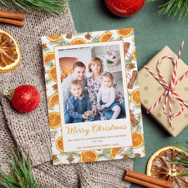 Tarjeta Festiva Navidades Citrus Spice Winter Greeneration Photo (Subido por el creador)
