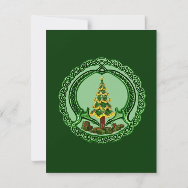 Tarjeta Festiva Navidades Claddagh (Anverso)