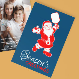 Tarjeta Festiva Navidades clásicos de bolas de póleo Santa Azul