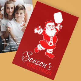 Tarjeta Festiva Navidades clásicos de bolas de póquer de Santa Roj