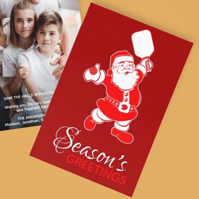 Tarjeta Festiva Navidades clásicos de bolas de póquer de Santa Roj (Subido por el creador)