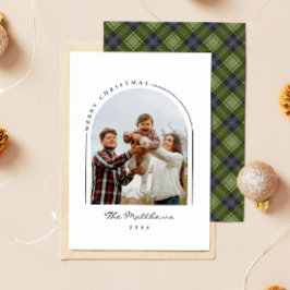 Tarjeta Festiva Navidades clásicos de fotografía de familia simple
