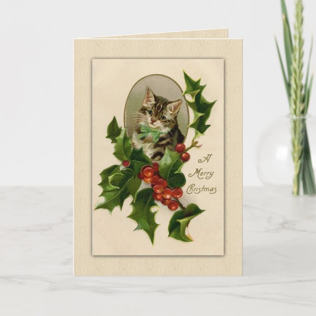 Tarjeta Festiva Navidades clásicos de Kitty y Holly (Anverso)