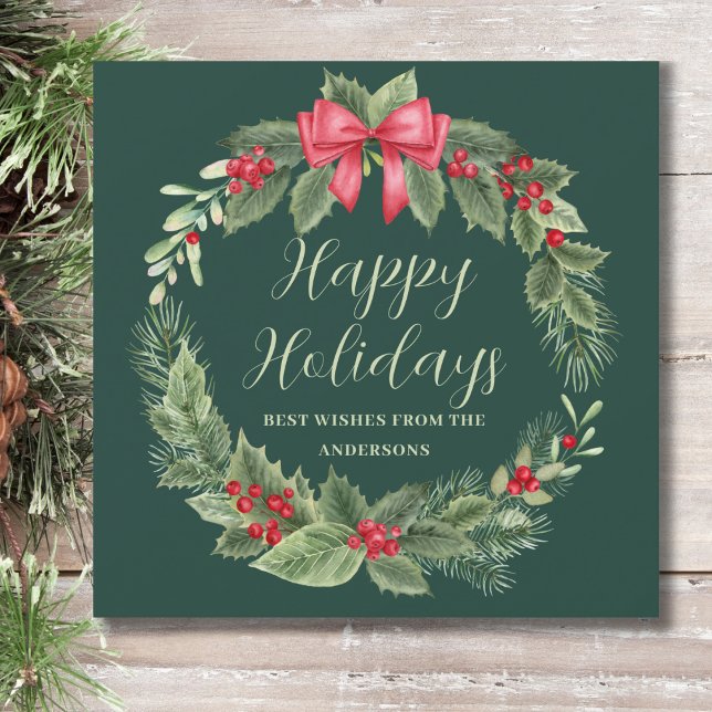 Tarjeta Festiva Navidades clásicos de Wreath (Subido por el creador)