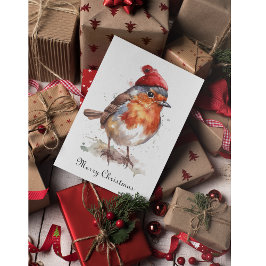 Tarjeta Festiva Navidades clásicos Robin, personalizado