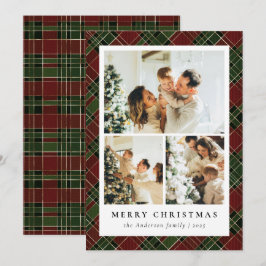Tarjeta Festiva Navidades clásicos rojos y verdes y Collages de fo