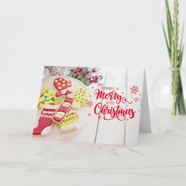 Tarjeta Festiva Navidades cocina caña y deseo cálido Ca (Anverso)