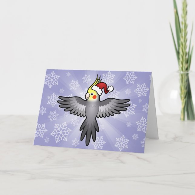 Tarjeta Festiva Navidades Cockatiel (Anverso)